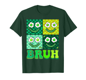 Green Face Eggs and Bacon Breakfast St Patricks Groovy T-Shirt