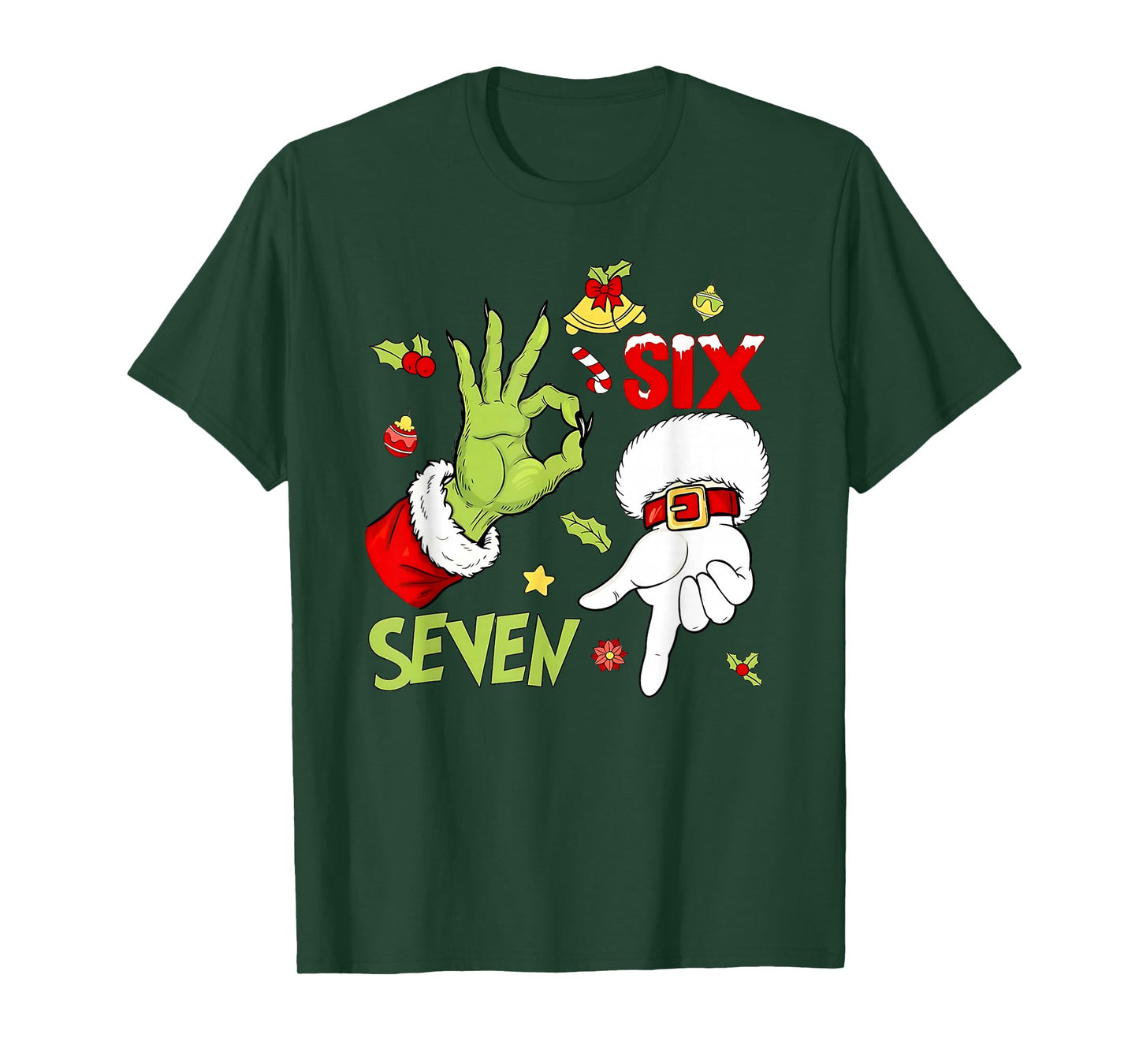 Funny Christmas Hand 6-7 Six Seven Shirt – Holiday Humor Tee T-Shirt