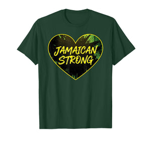 Jamaica Strong Shirt Watercolor Love Heart Pride Design T-Shirt
