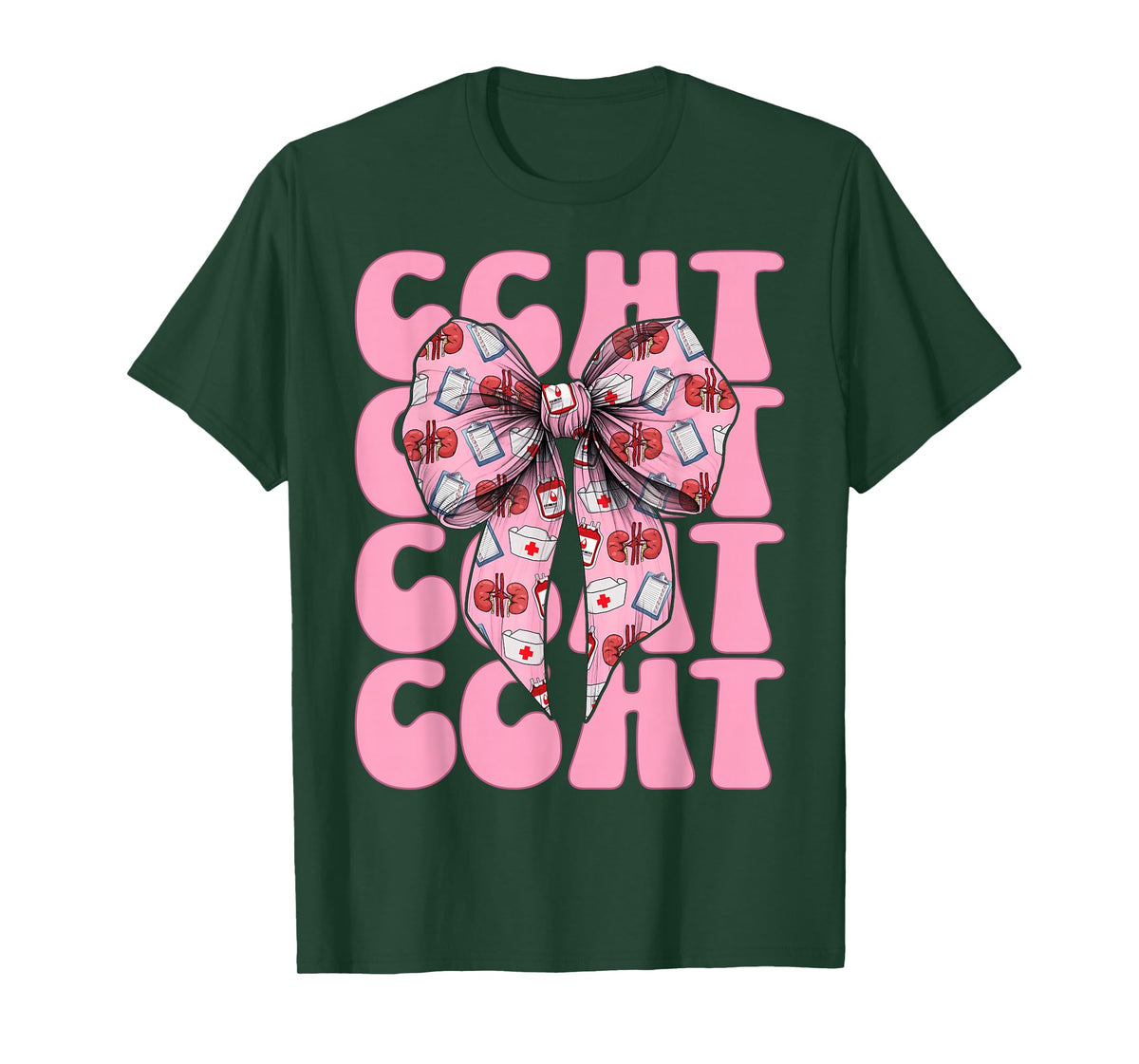 CCHT Dialysis Tech Dialysis Technician Girl Mom Coquette Bow T-Shirt