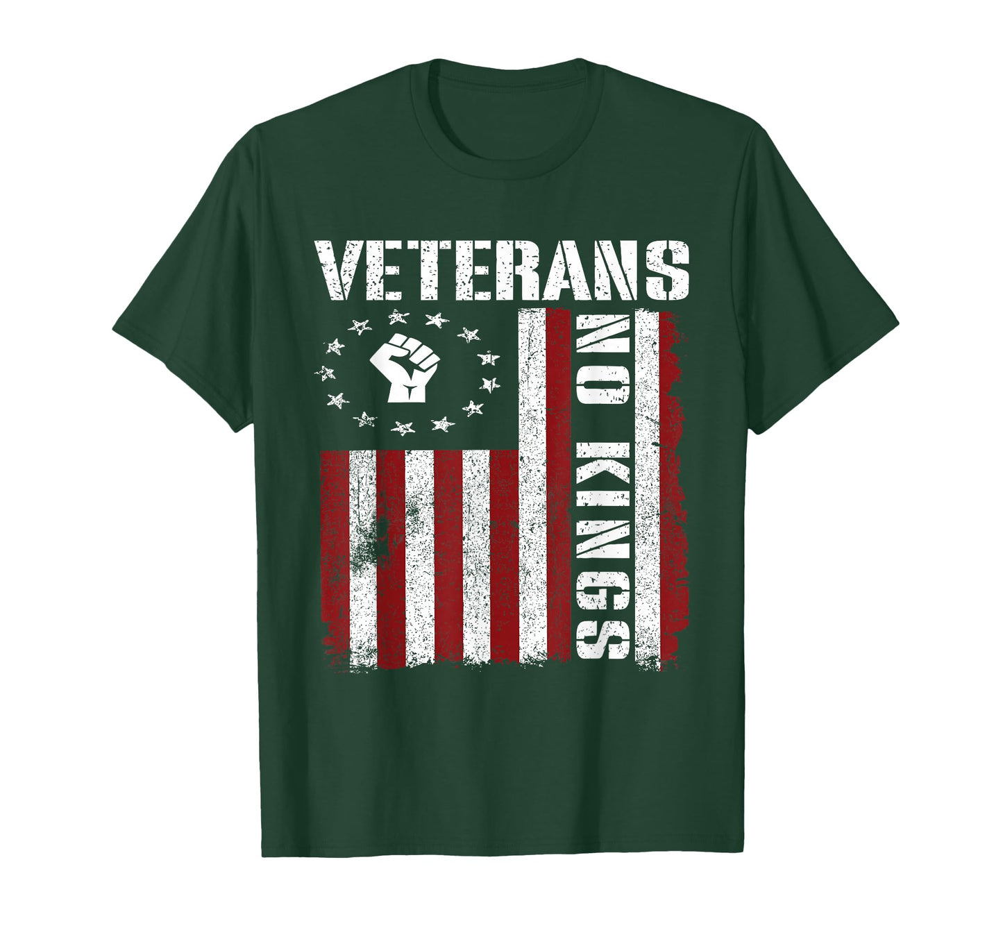 Military Veterans Protest USA Flag No Kings America Protest T-Shirt