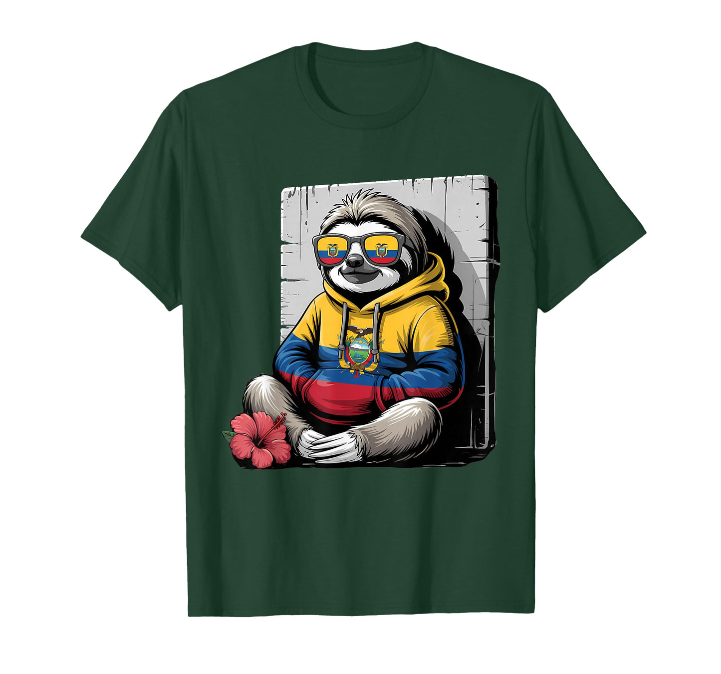 Ecuador Flag Sloth Ecuadorian Roots T-Shirt