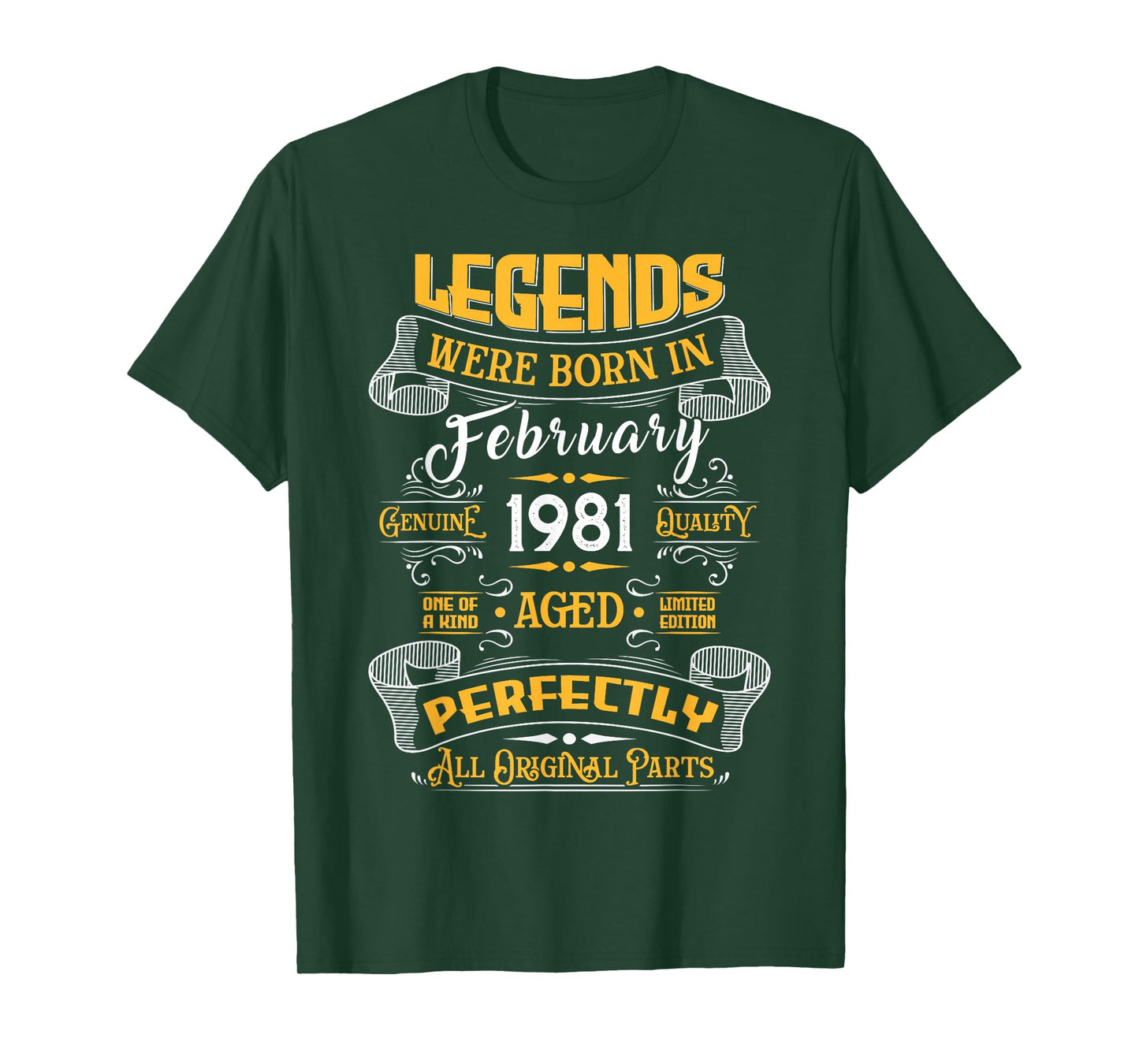 Legend February 1981 Vintage 45th Birthday Tees Made in 1981 T-Shirt