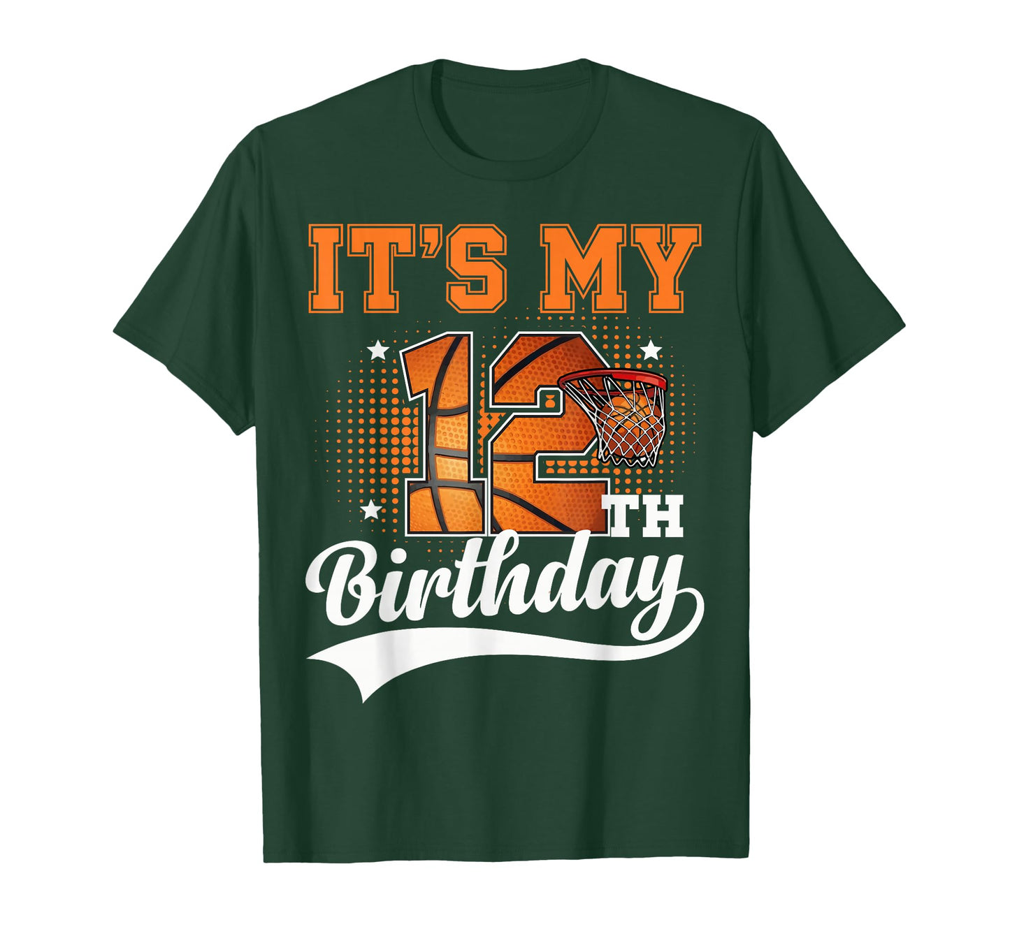 12th Birthday Shirt Boys Basketball 12 Year Old Birthday T-Shirt