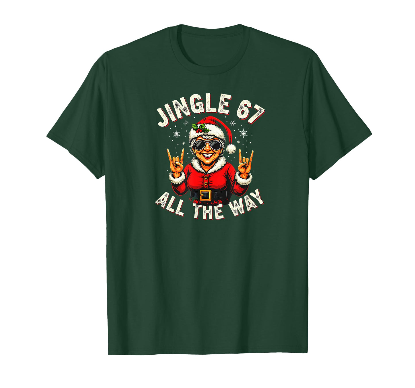 Funny Jingle 67 All The Way Santa Trendy Six Seven Meme T-Shirt