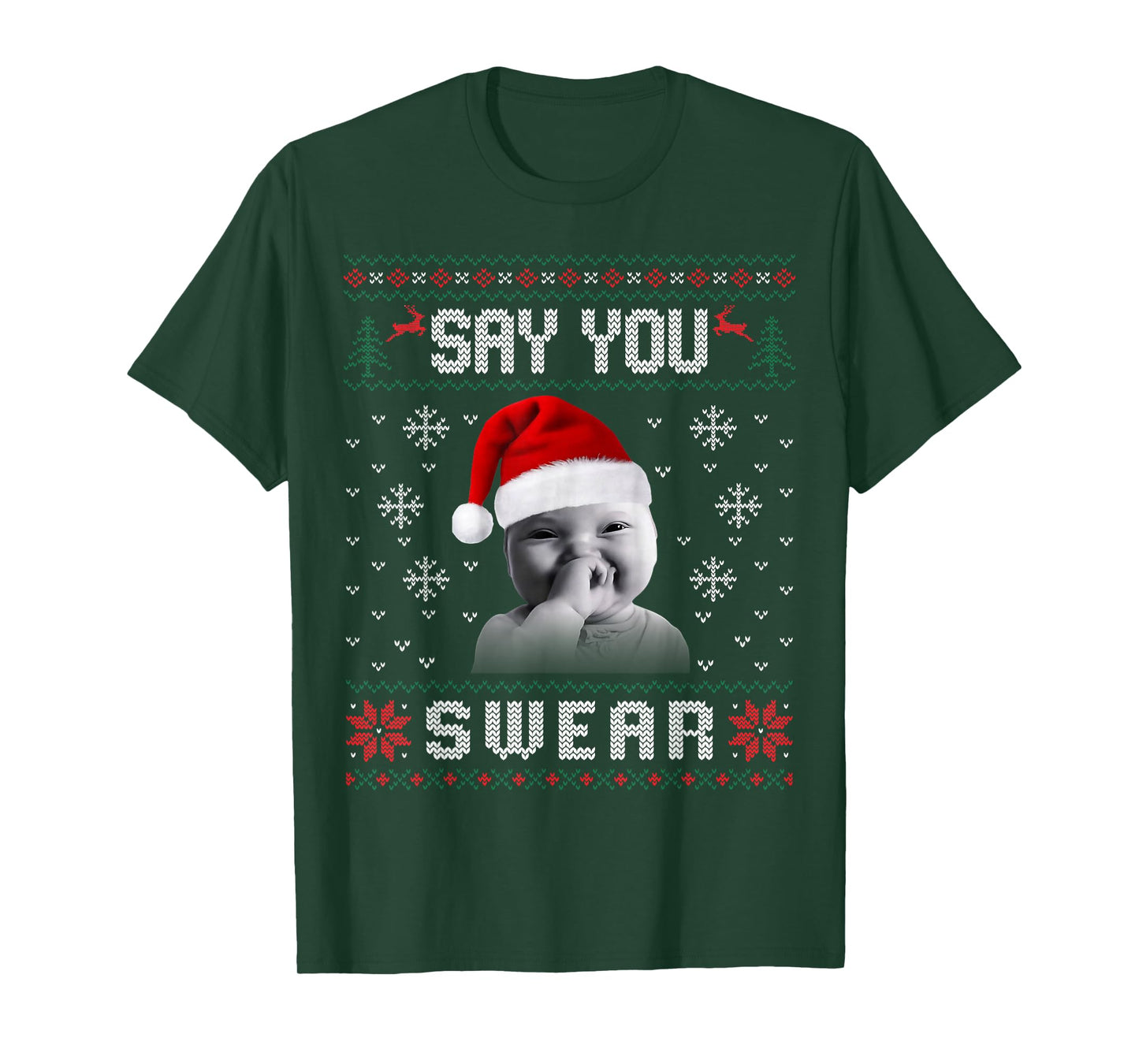 Funny Laughing Baby AI Baby Meme Brainrot Ugly Christmas T-Shirt