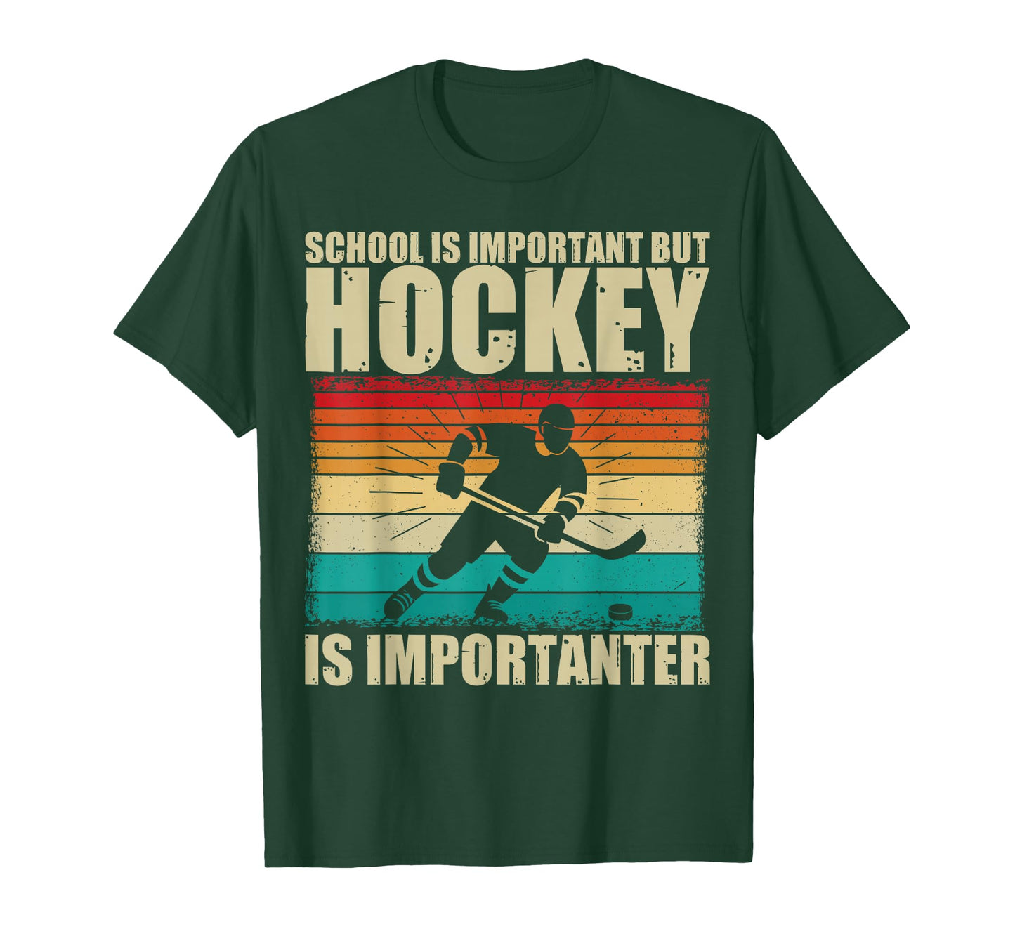 School is Important Hockey is Importanter Funny Hockey Boys T-Shirt