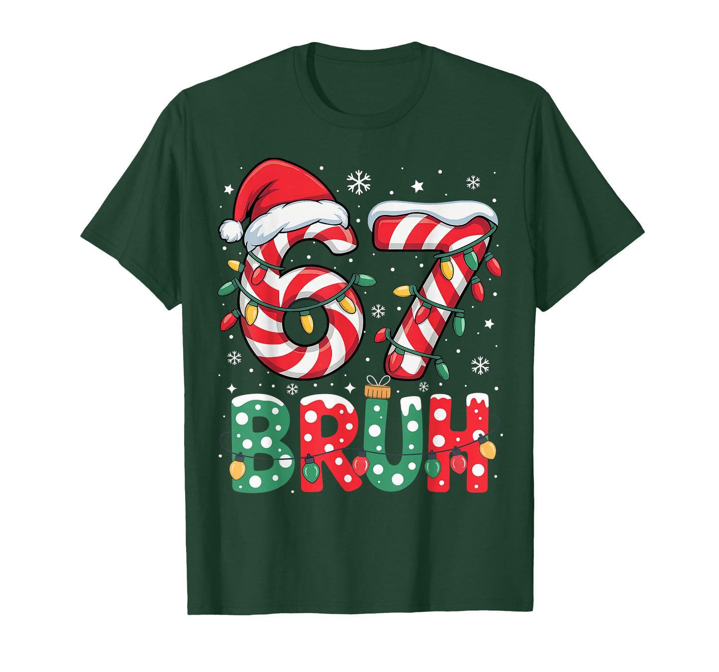 Funny Bruh 67 Six Seven 6 7 Meme Christmas Boy Girl Kids T-Shirt