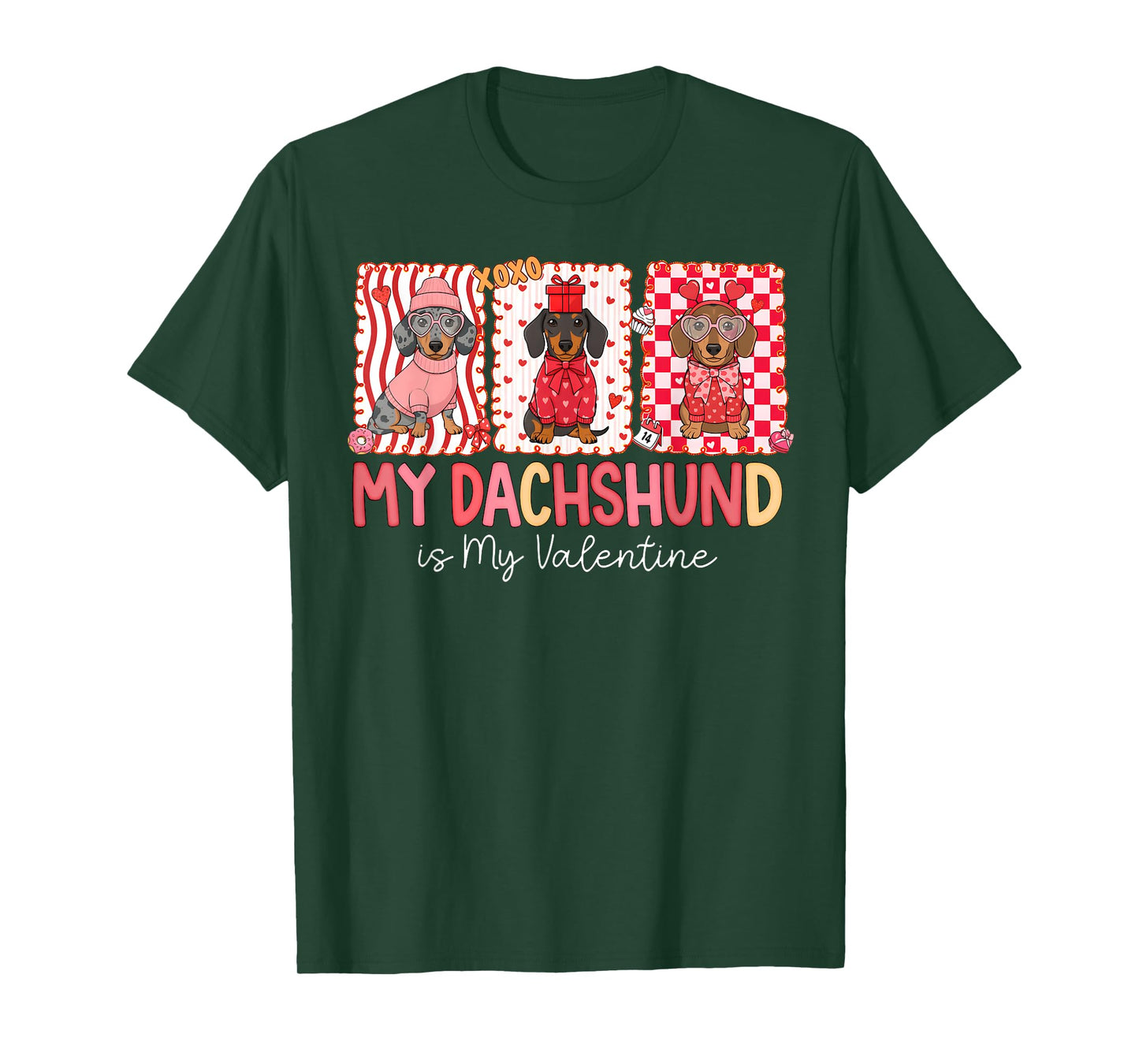 Preppy My Dachshund is My Valentine Girl Women T-Shirt