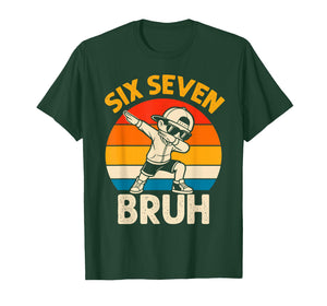 Dabbing Six Seven Bruh 67 Meme 6 7 Numbers Funny Boys Kids T-Shirt