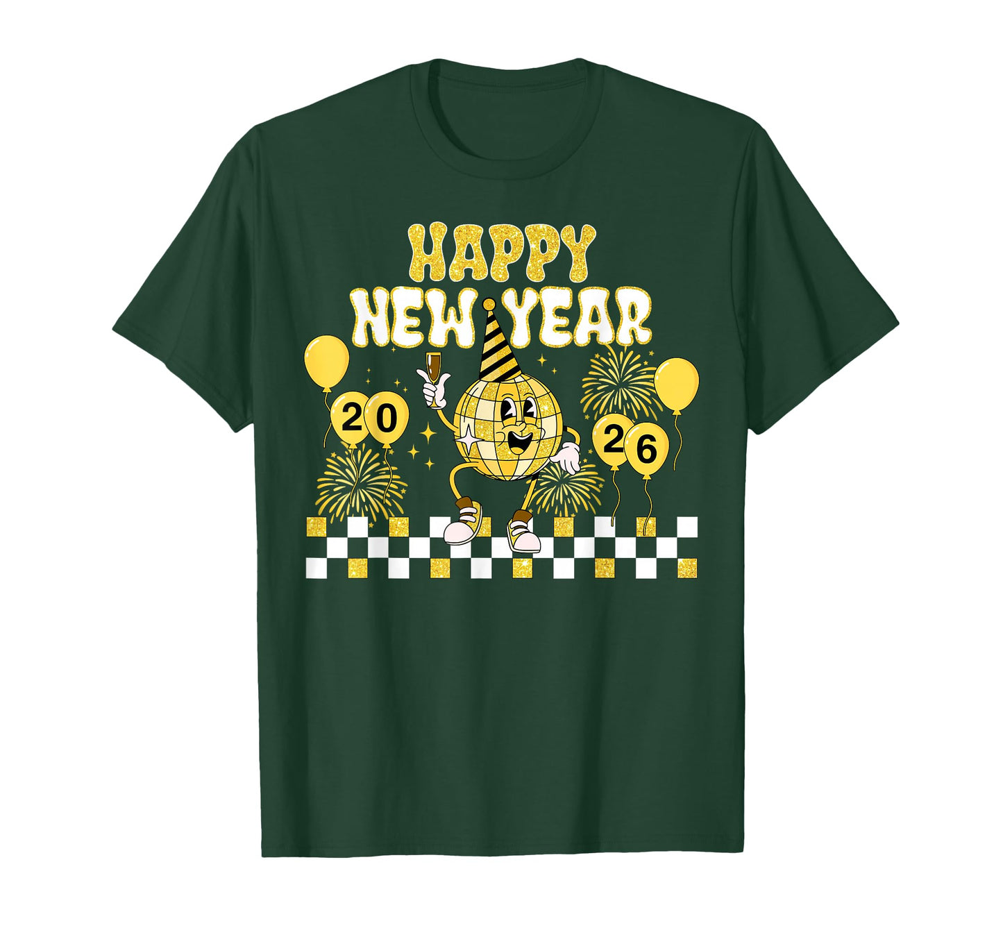 New Year's Eve Hello 2026 Happy New Year 2026 Disco Ball T-Shirt