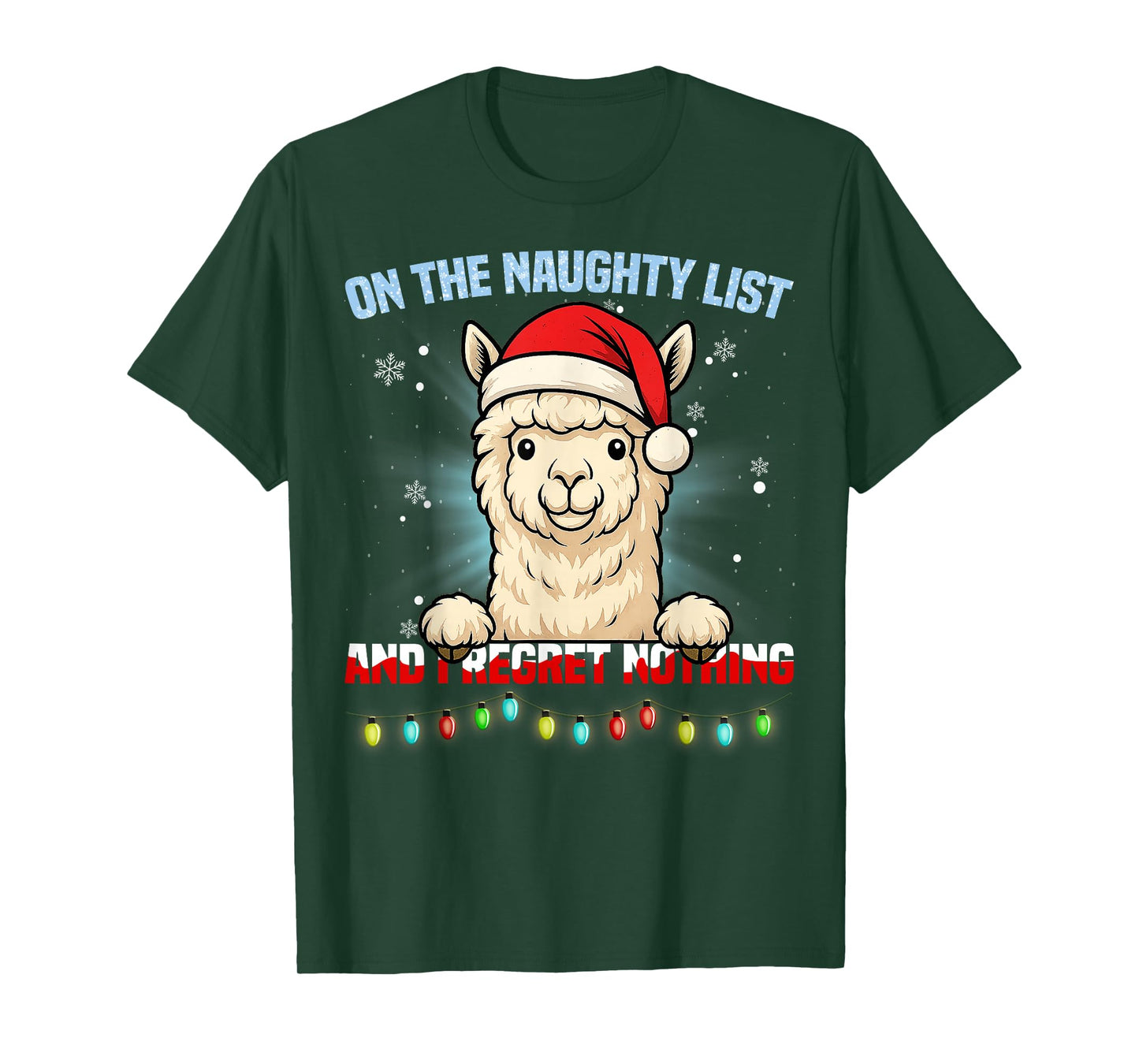 Funny Alpaca Christmas Santa Hat Xmas Gifts Men Women Kid T-Shirt