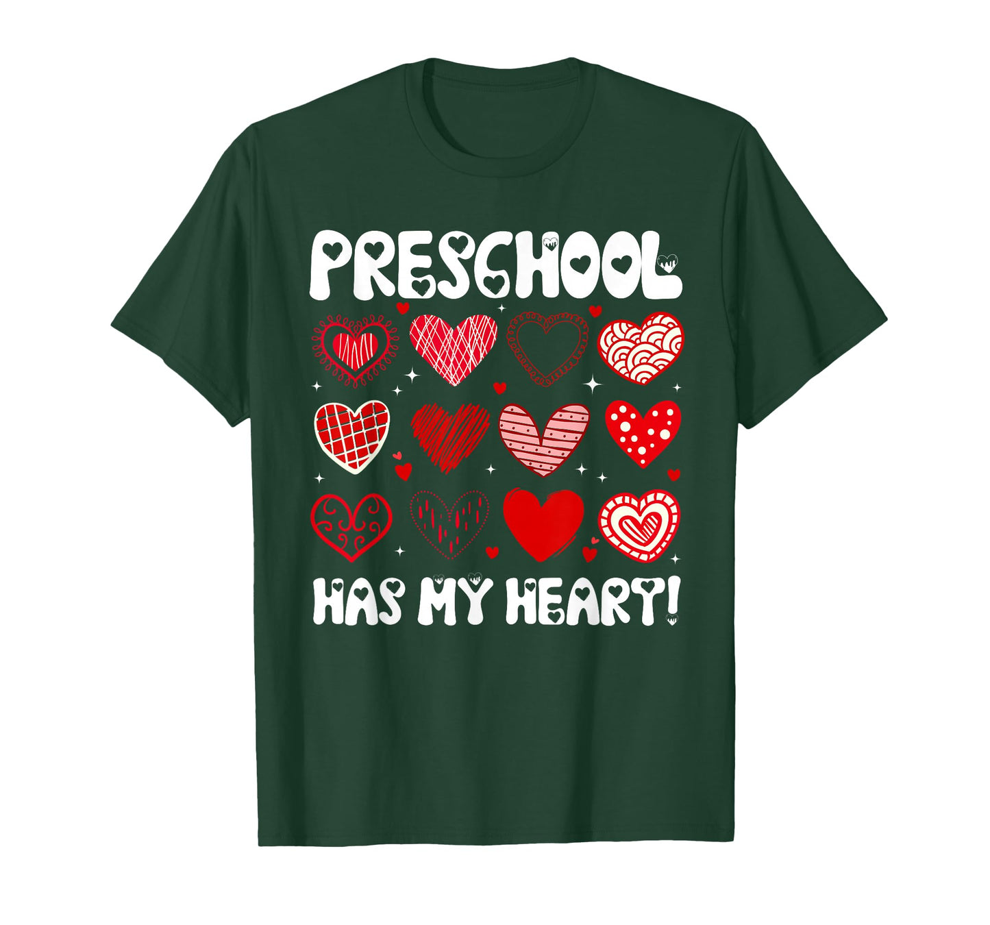 Funny Valentine Teacher Preschool Has My Heart Men Women T-Shirt