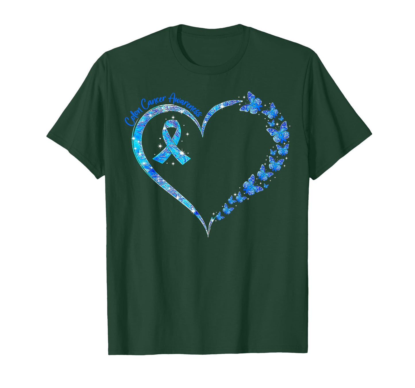 Blue Ribbon Sunflower Colorectal Colon Cancer Awareness T-Shirt