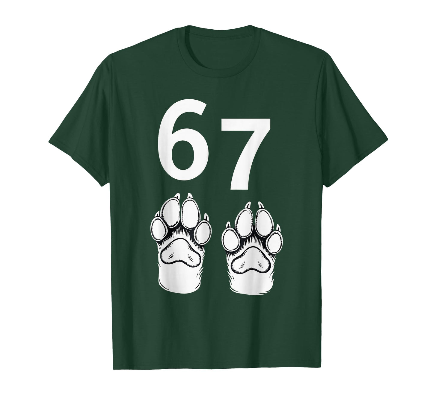 67 Meme Six Seven Funny Dog Paw T-Shirt