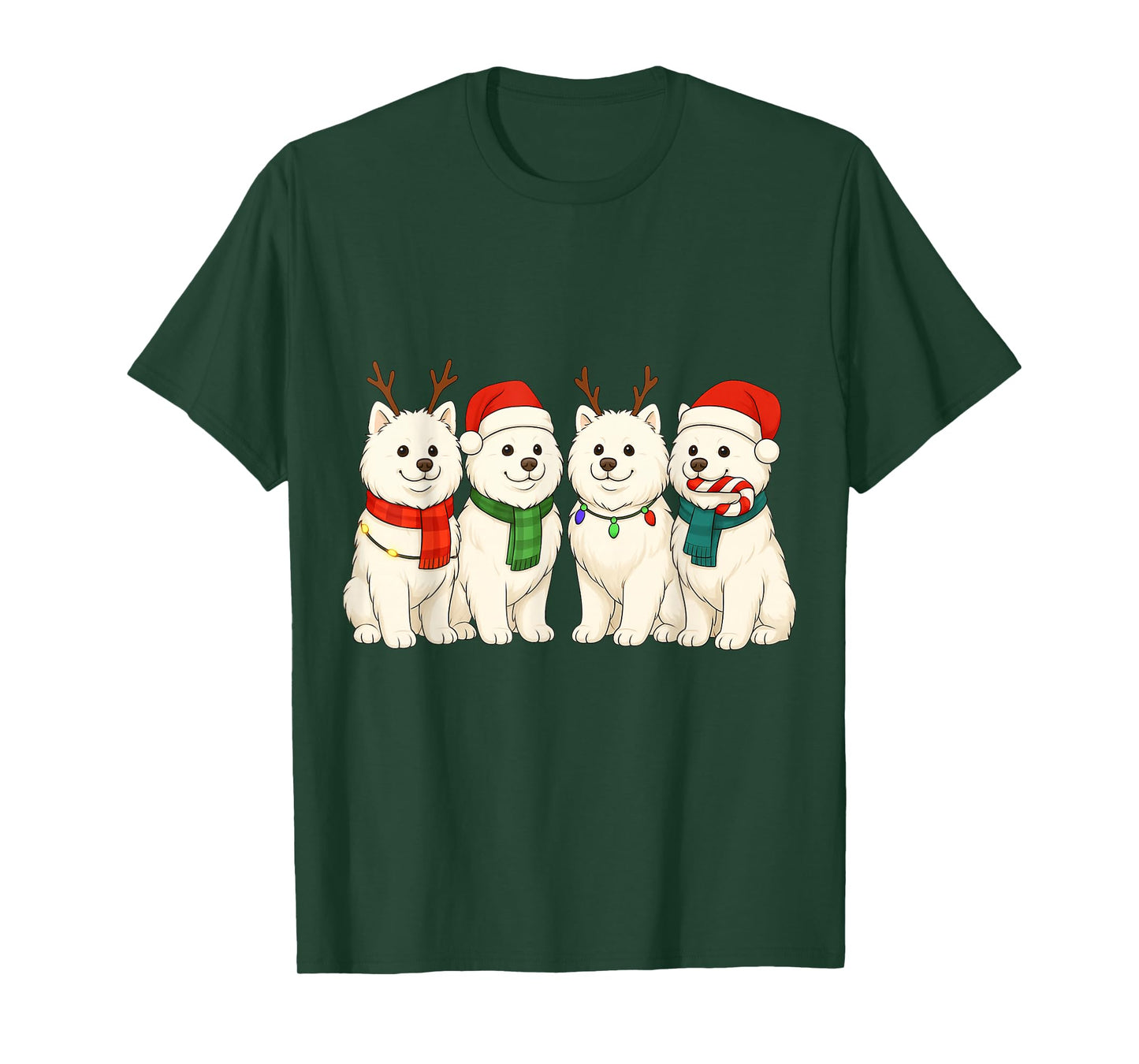 Samoyed Santa Hat Tee Dog Merry Christmas T-Shirt