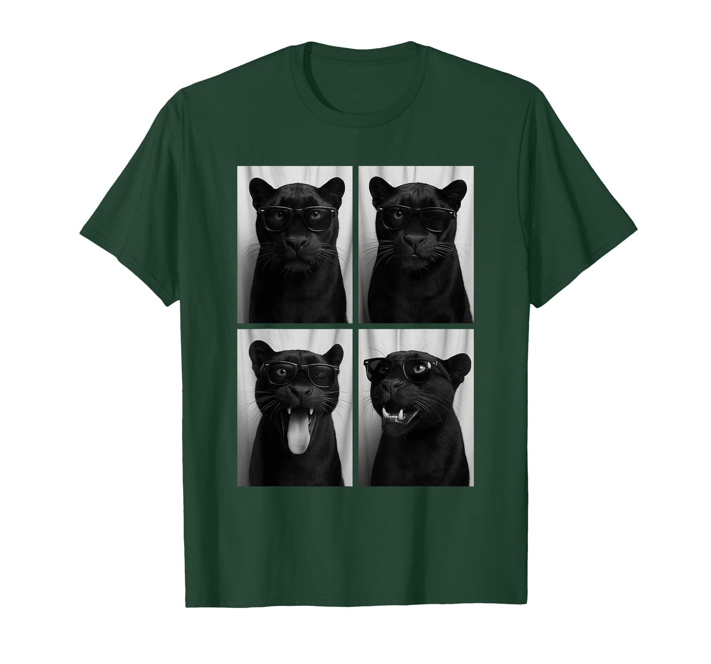 Cool Panthers Sunglasses Feline Jungle Animal Selfie Booth T-Shirt