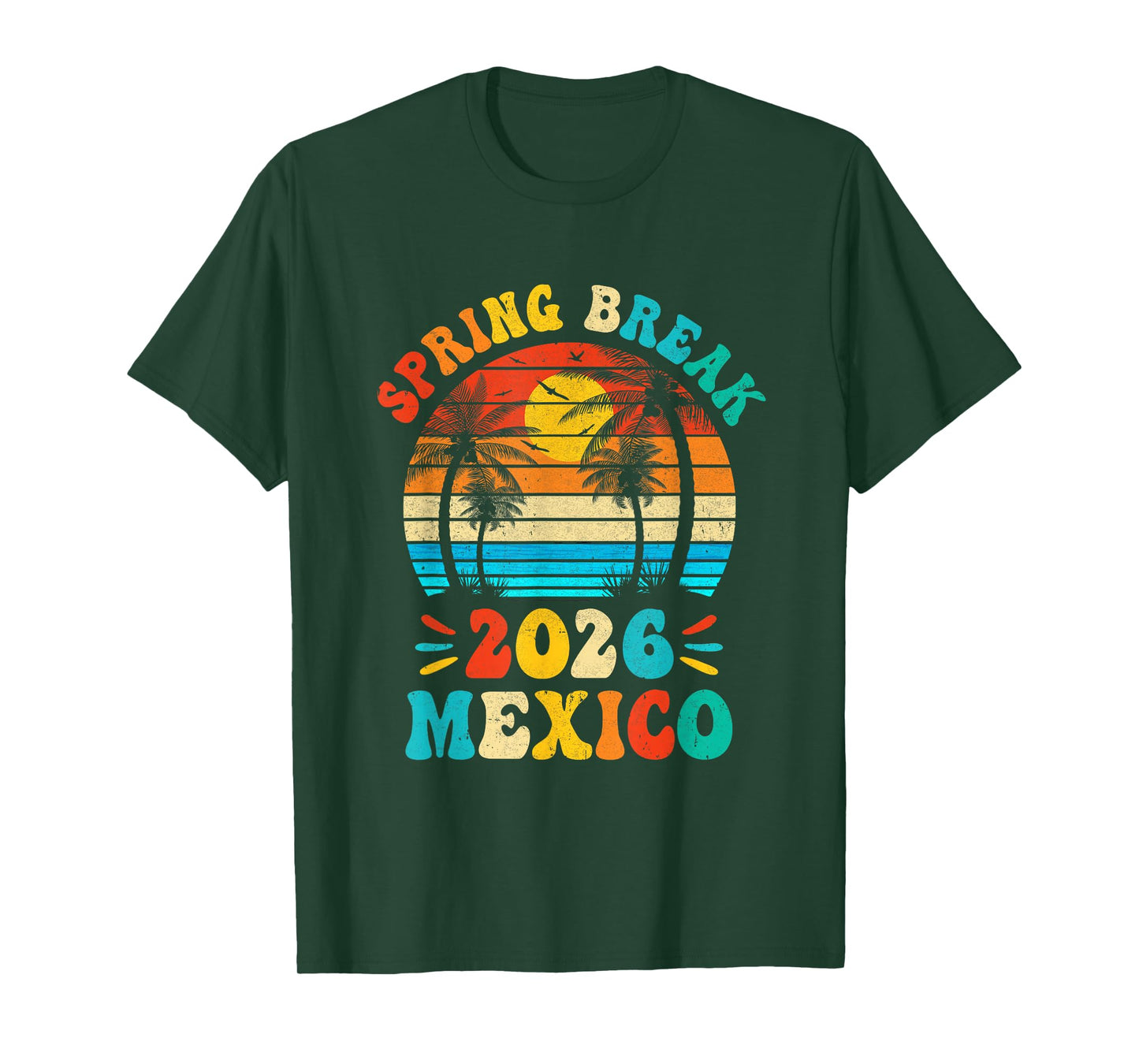 Groovy Spring Break 2026 Mexico Family Beach Vacations T-Shirt