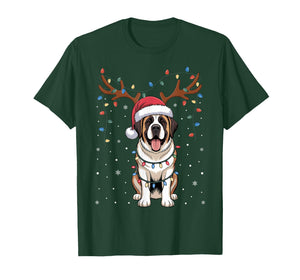 Christmas Saint Bernard Dog Santa Reindeer Xmas Pet Dogs T-Shirt