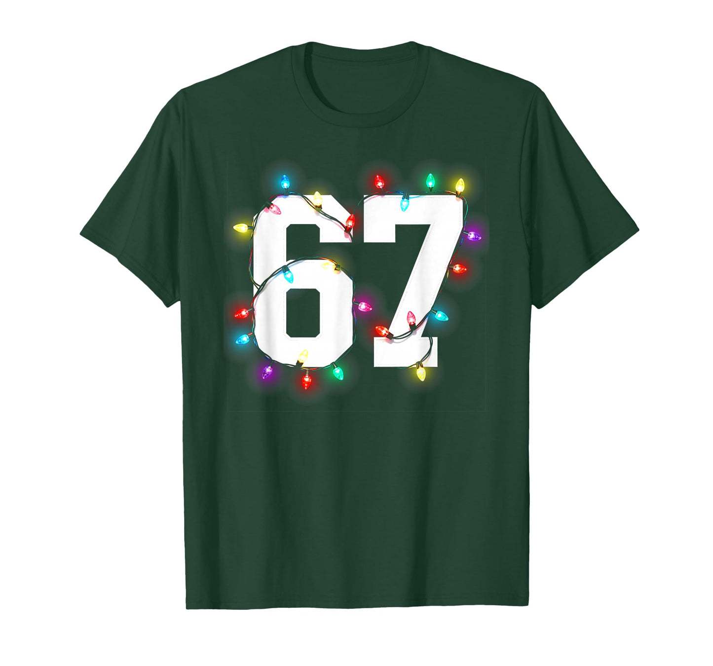 67 Christmas Lights Shirt Six Seven School Number Holiday T-Shirt