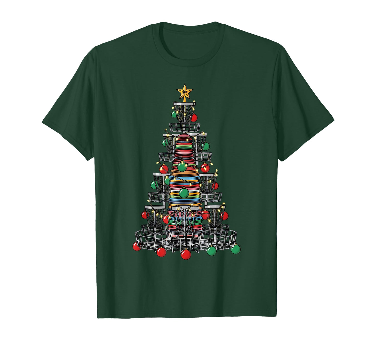 Disc Golf Christmas Tree Xmas Funny Golfer Graphic Men Women T-Shirt