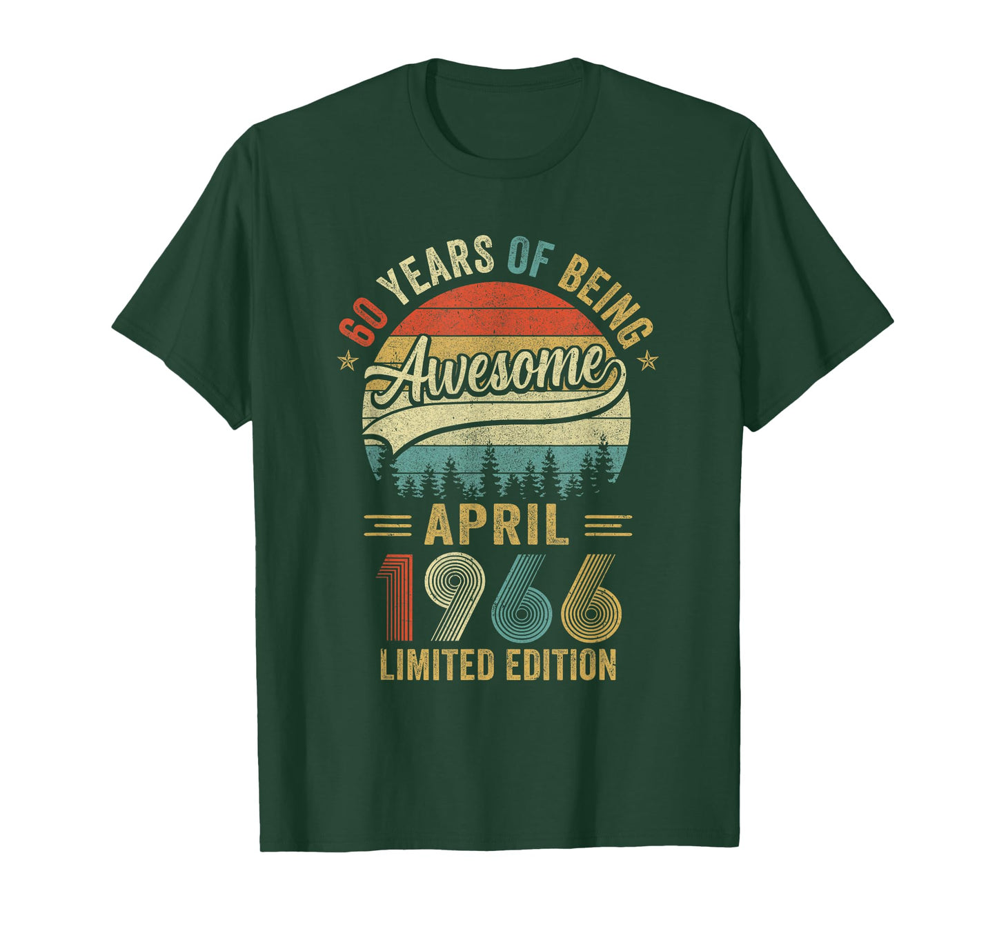 Vintage April 1966 60 Years Old 60Th Birthday Men Women T-Shirt