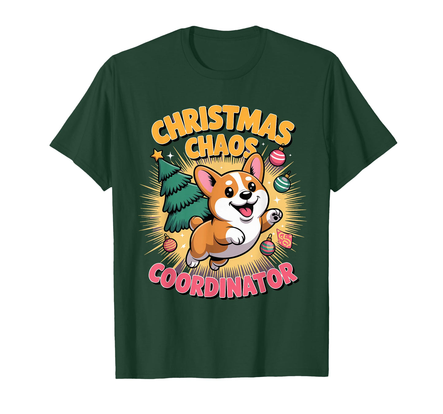 Christmas Chaos Coordinator Xmas Puppy Funny Corgidor T-Shirt