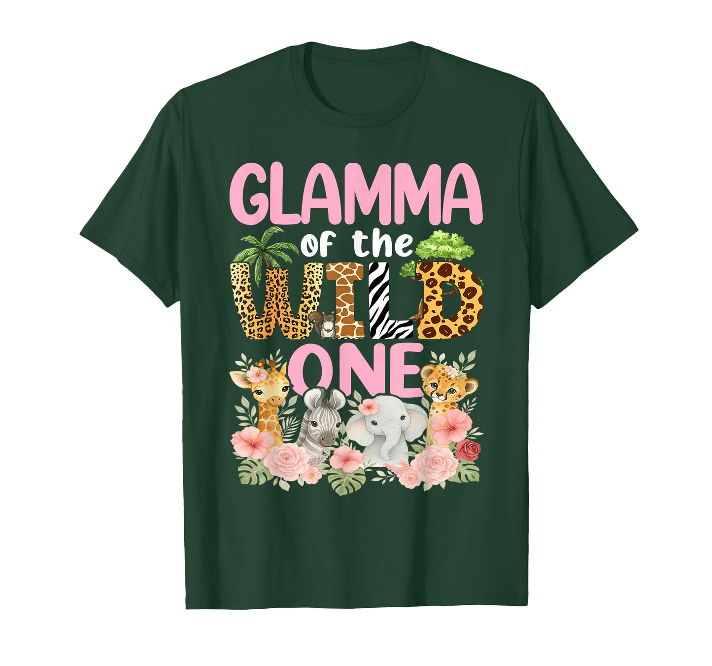 Glamma of The Wild One 1st Birthday Safari Family T-Shirt