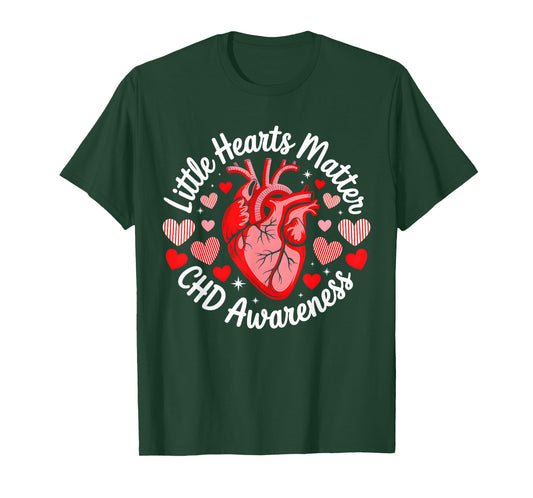 Heart Anatomy Valentine Little Heart Matter CHD Awareness T-Shirt