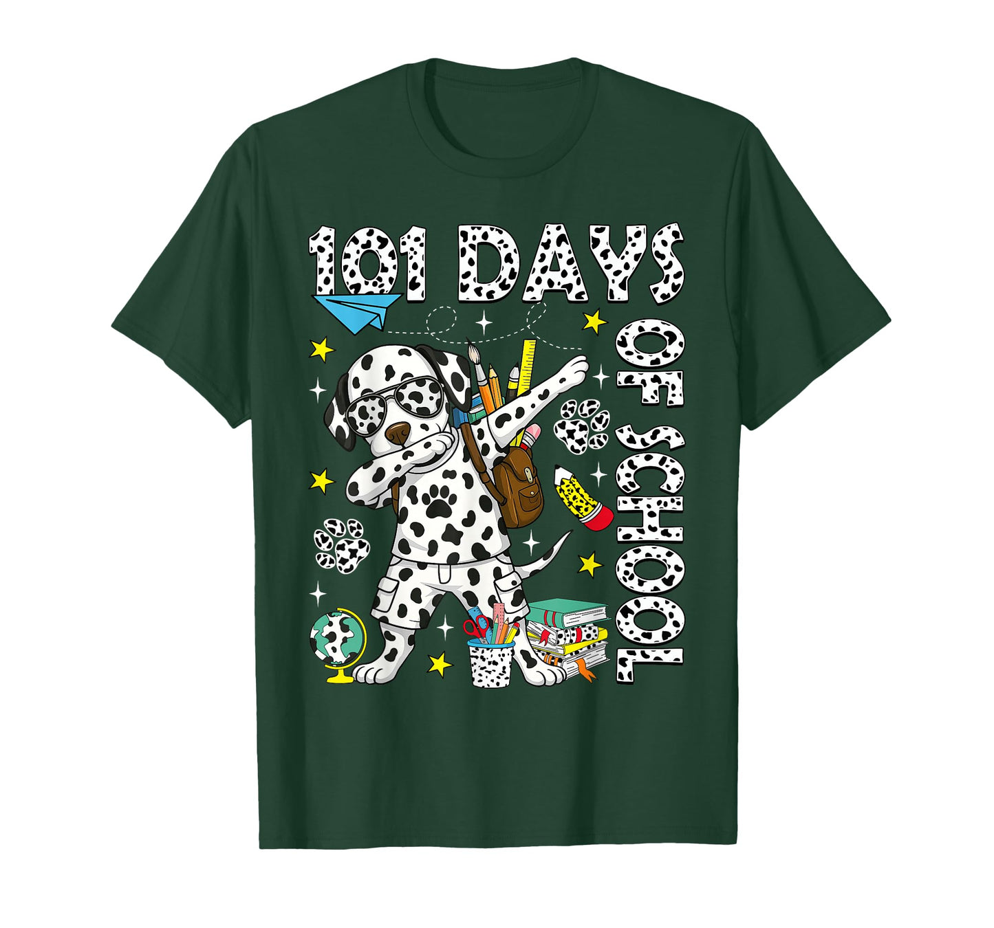 100 Days of School Dabbing Dalmatian Dog Teachers Boys Kids T-Shirt