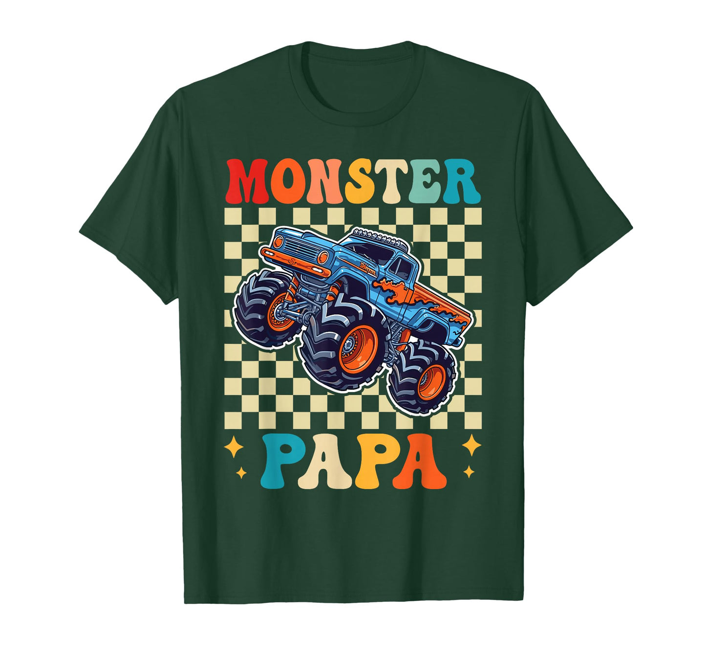 Monster Truck Papa Family Matching Monster Trucks Birthday T-Shirt