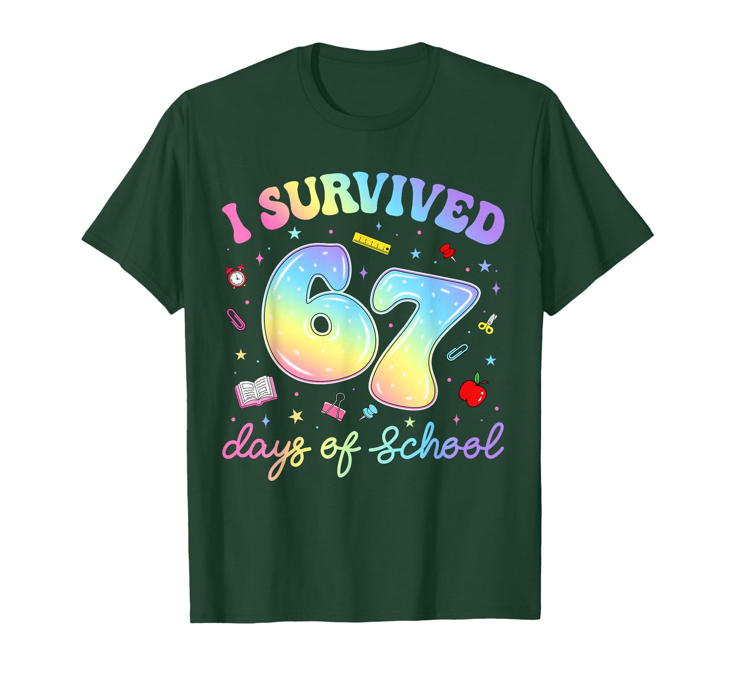 I Survived 67 Days of School Funny Meme Teacher Student T-Shirt