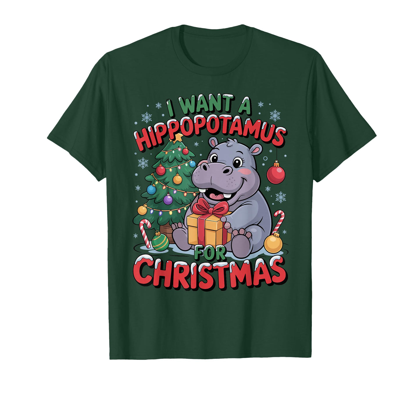 I Want A Hippopotamus for Christmas Shirt Funny Xmas 2025 T-Shirt