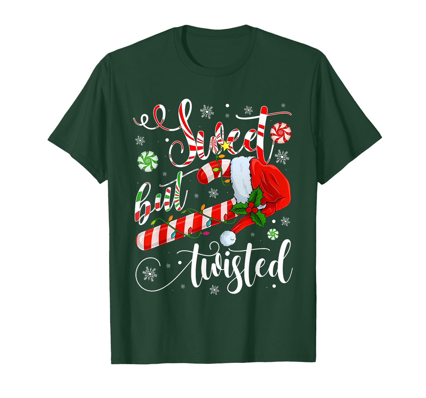 Sweet But Twisted Funny Christmas Candy Cane Xmas Holiday T-Shirt