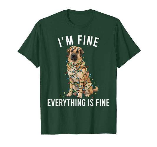 Anatolian Shepherd Christmas I'm Fine Everything is Fine T-Shirt