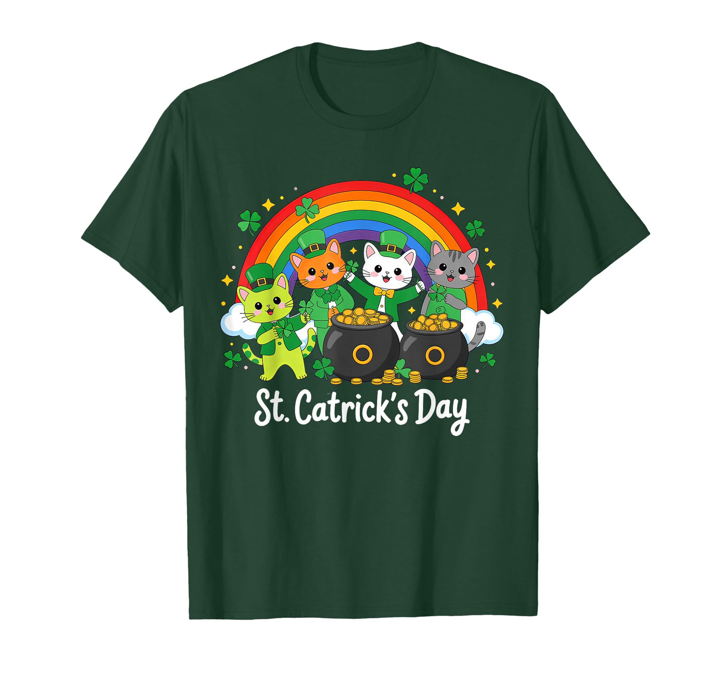 St Patricks Day Cats Catricks Saint Pattys T-Shirt