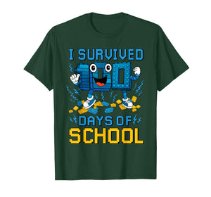 I Survived 100 Days of School Funny Brain Rot Boys Girls T-Shirt