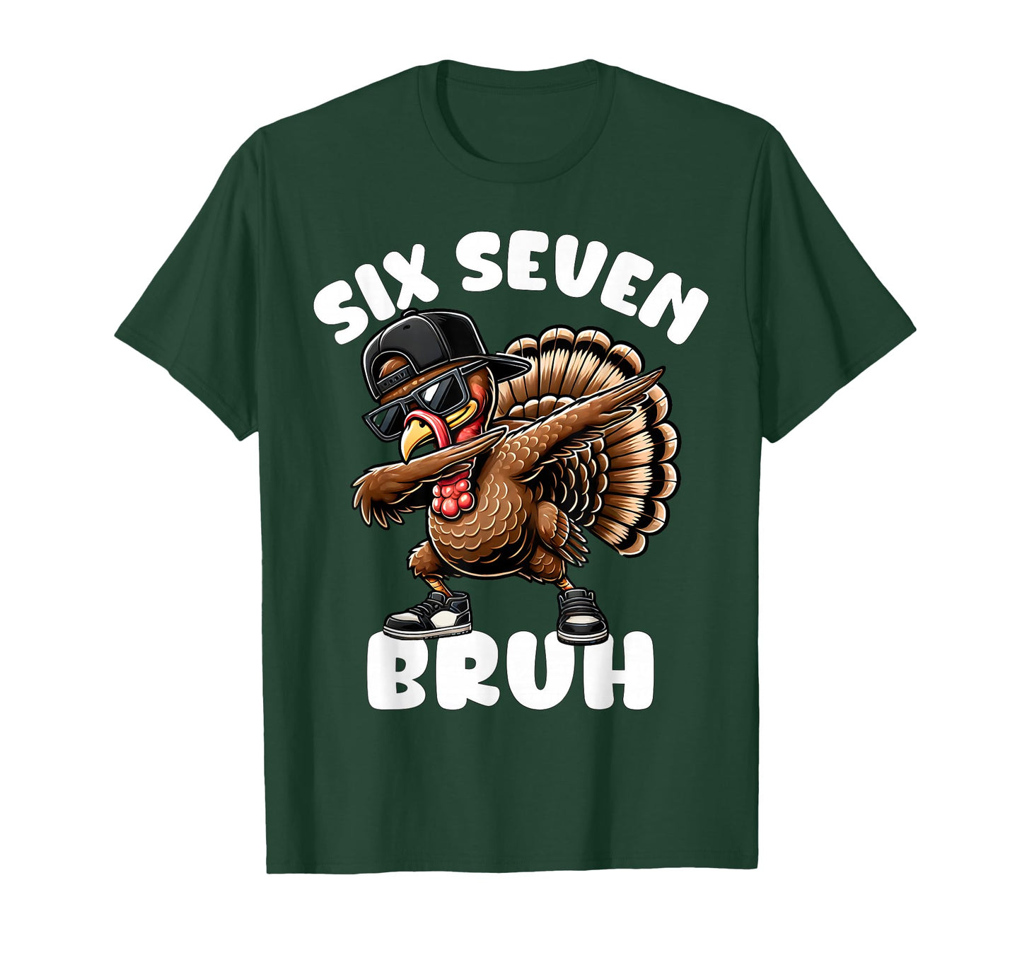 67 Bruh Thanksgiving Funny Dabbing Turkey Six Seven Boys T-Shirt