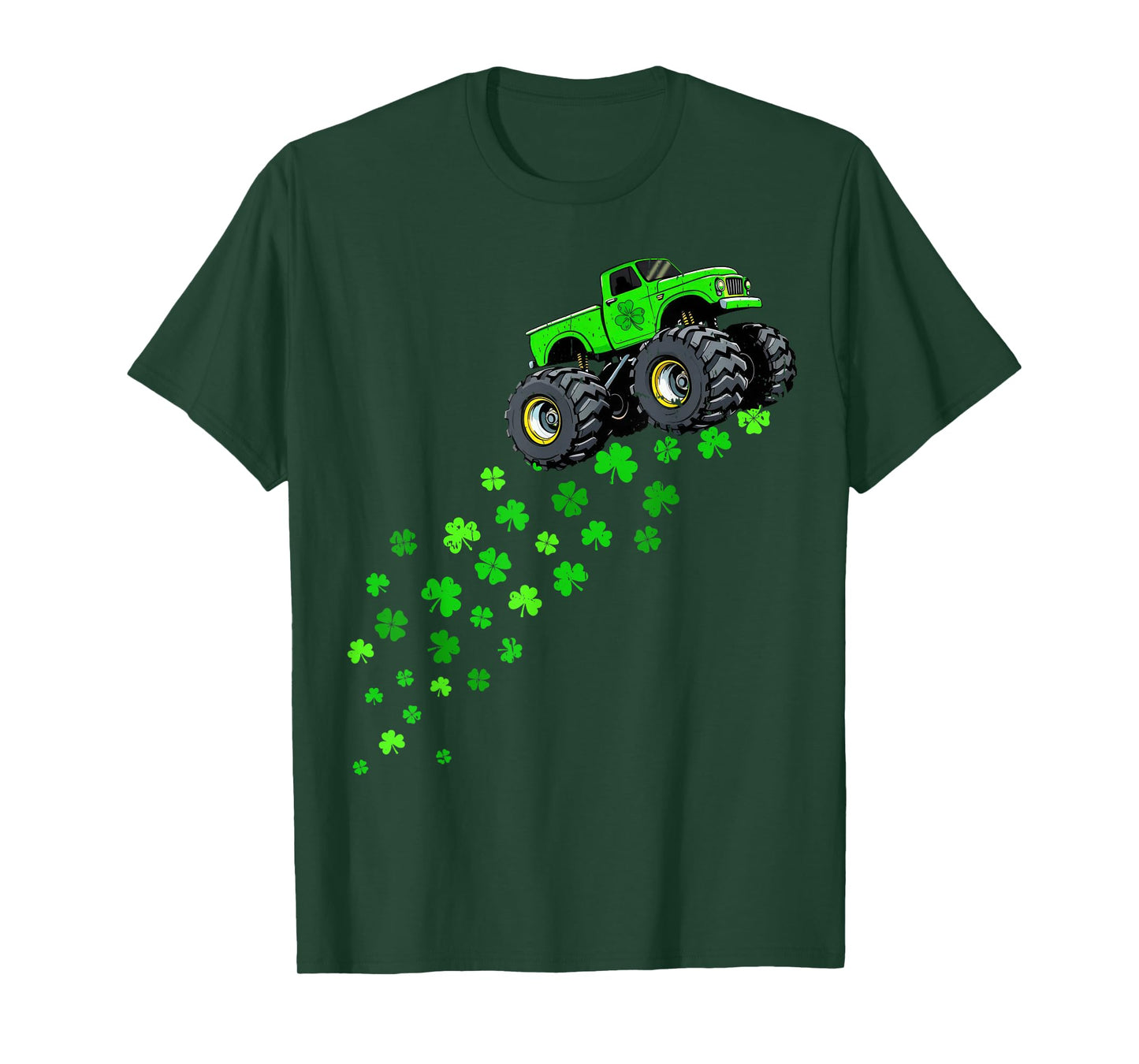 St Patricks Day Shirts Kids Boys Toddler Lucky Monster Truck T-Shirt