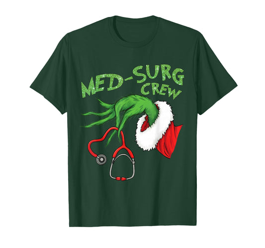 Med-surg Crew Nurse Stethoscope Christmas Xmas Nursing T-Shirt