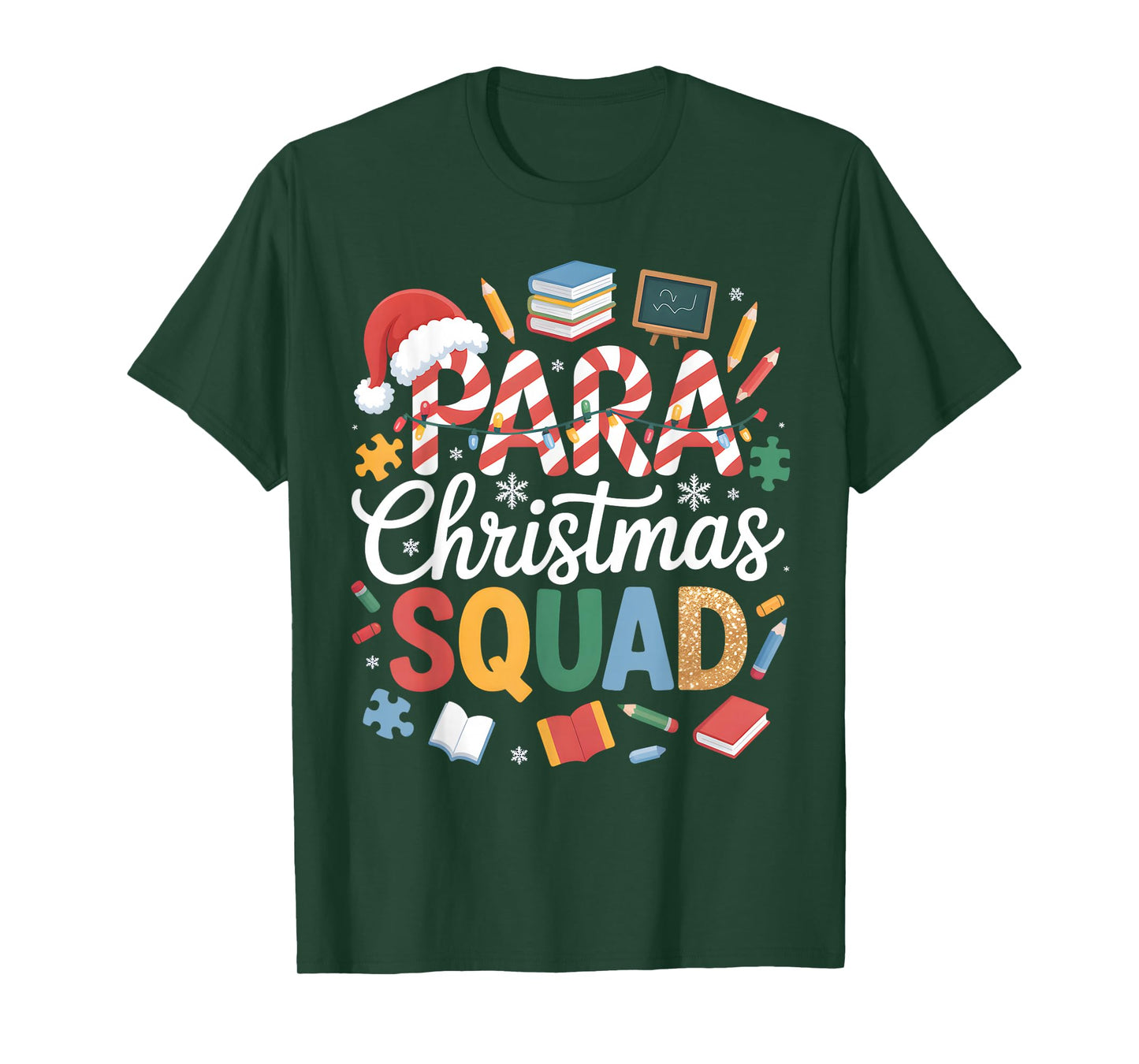 para Christmas Squad Teacher Paraprofessional Holiday T-Shirt