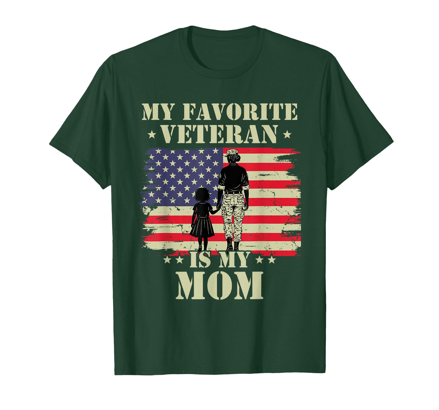 Veteran Mothers Day My Favorite Veteran is My Mom Proud Kids T-Shirt