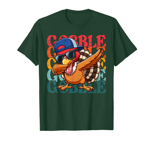 Thanksgiving Shirts Boys Toddler Funny Turkey Dabbing Gobble T-Shirt