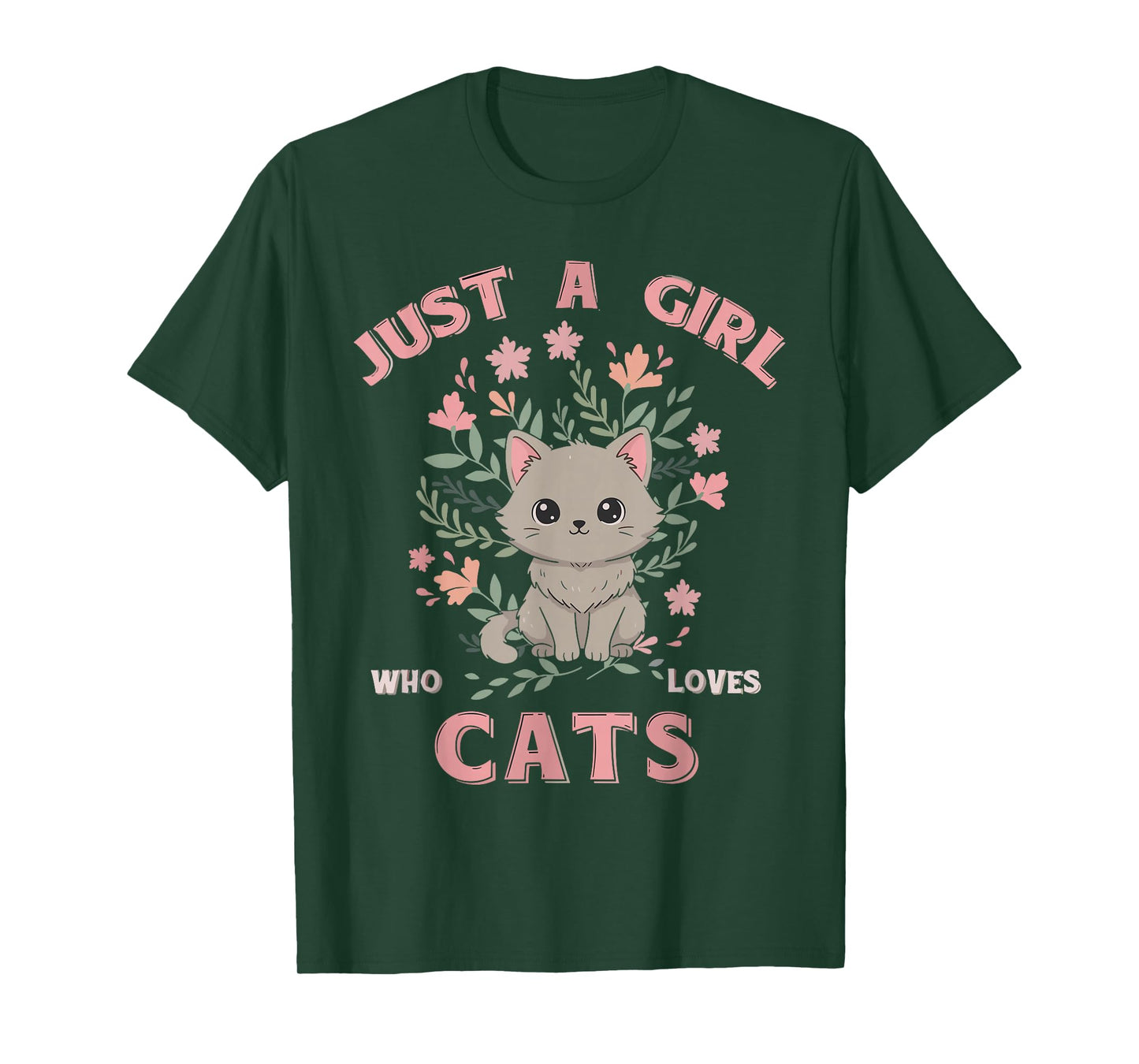 Just A Girl Who Loves Cats Cute Cat Lover Girls Kids T-Shirt