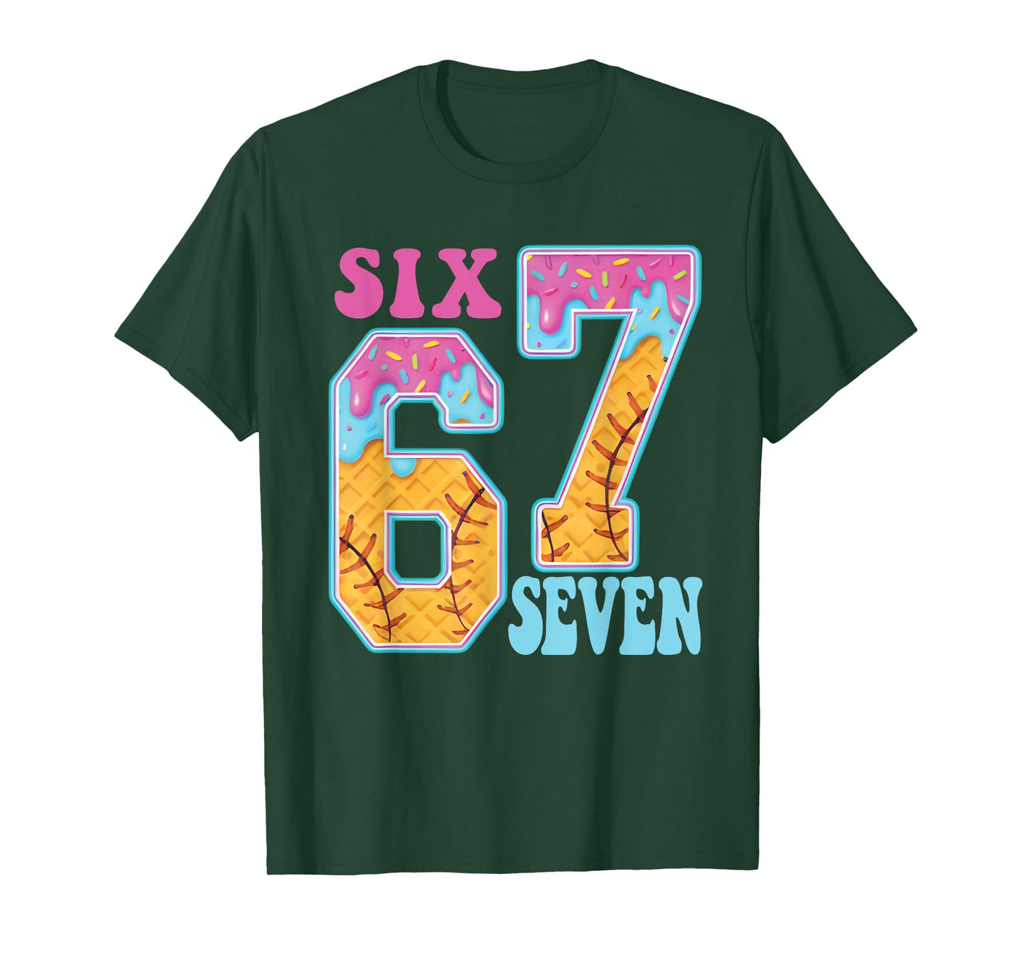Six Seven Drip Baseball Player Number 67 Or 67th Birthday T-Shirt