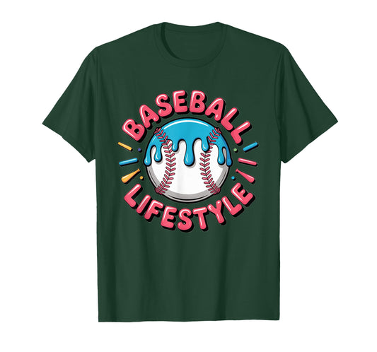 Baseball Life Style 101 Apparel Youth Drip Baseball Gifts T-Shirt
