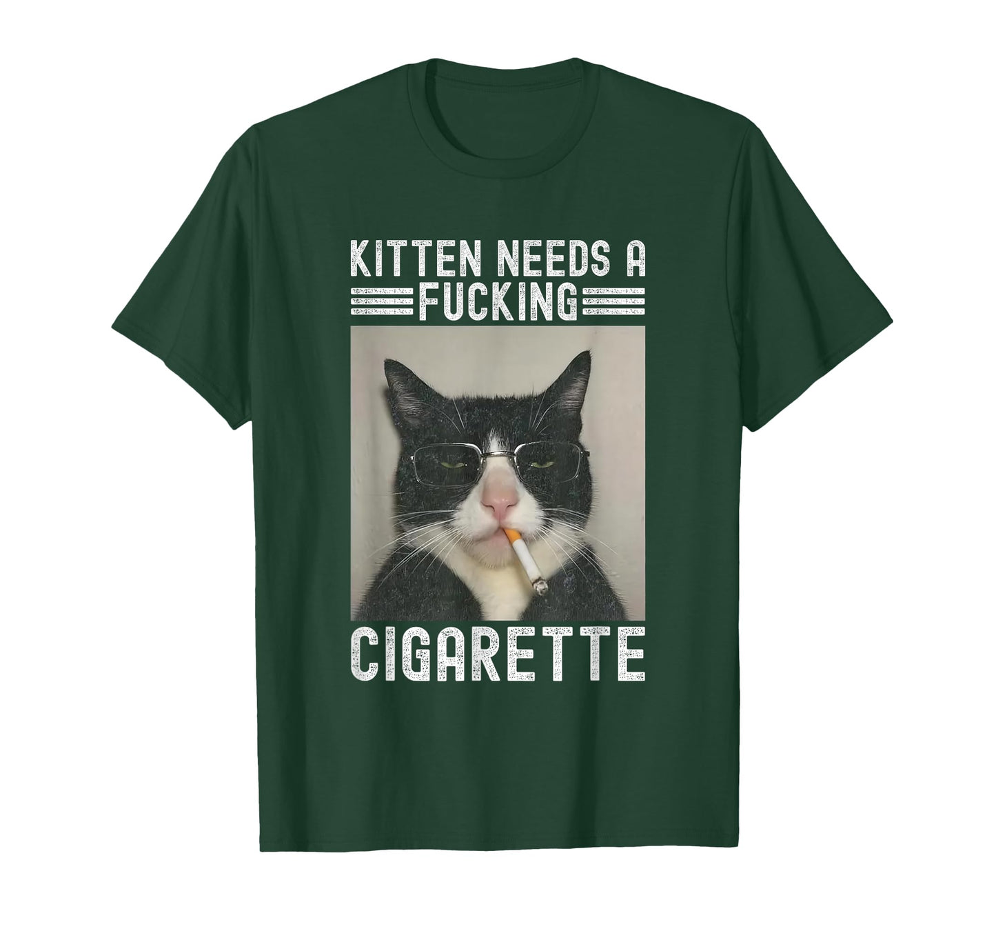 Kitten Needs A Fucking Cigarette Funny Cat Lover T-Shirt