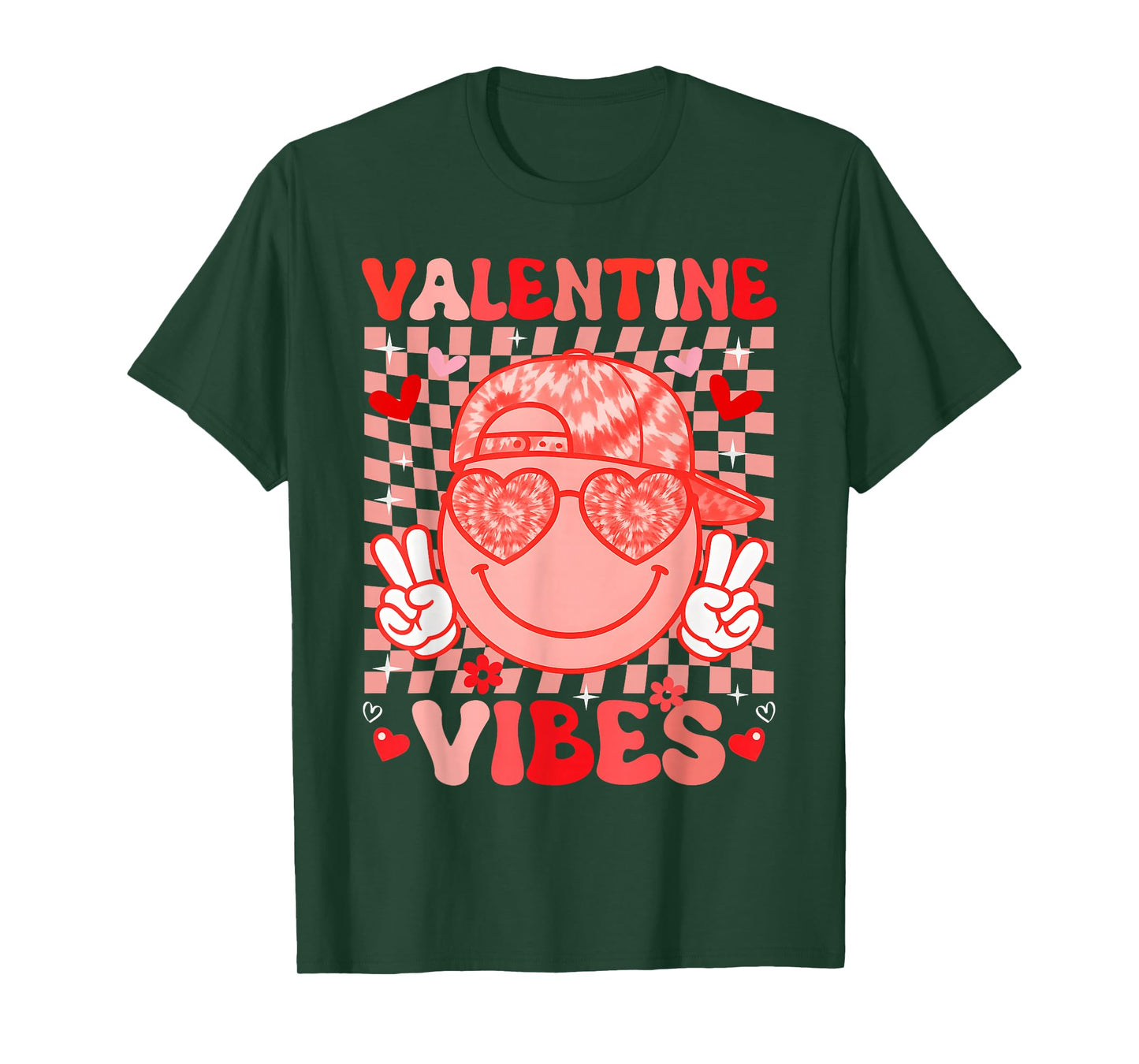Valentine Vibes Groovy Smile Face Men Boy Kids Tie Dye T-Shirt