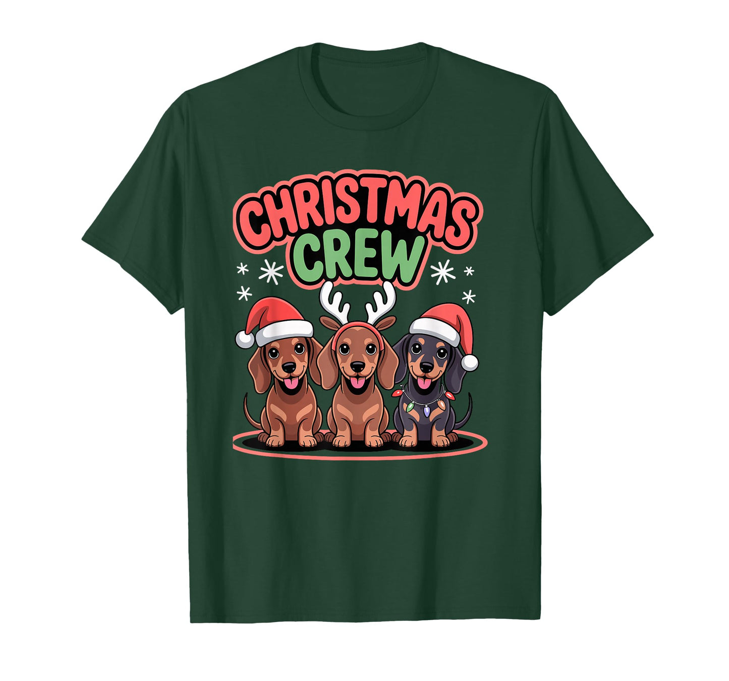 Christmas Crew Xmas Sausage Wiener Funny Christmas Dachshund T-Shirt