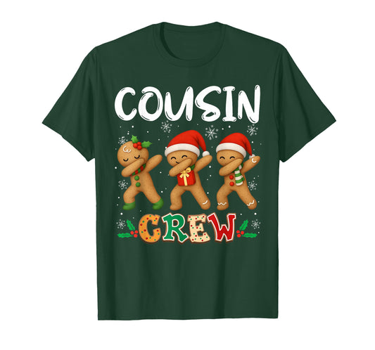 Cousin Crew Christmas Pajama Gingerbread Man Dabbing T-Shirt